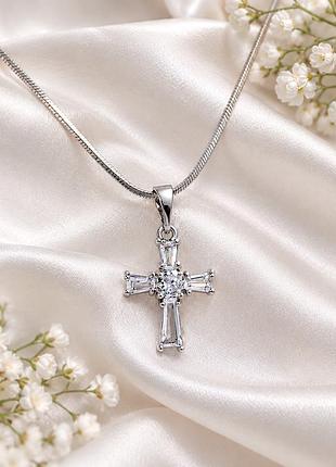 Хрестик на ланцюжку 45см, xuping jewelry родій.