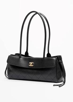 Сумка жіноча chanel чорна стьобана