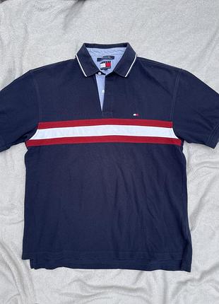 Чоловіче поло tommy hilfiger xl темно-синє оригінал