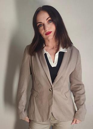 🤎 жіночий класичний жакет h&m | бежевий | 44 розмір