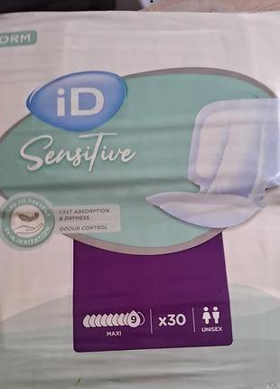 Урологические прокладки анатомической формы id sensitive form maxi, предназначенные для защиты при недержании.
