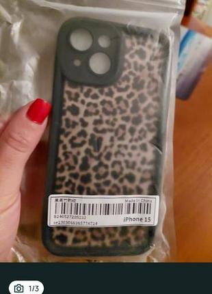 Чохол для iphone 15, леопардовий принт
