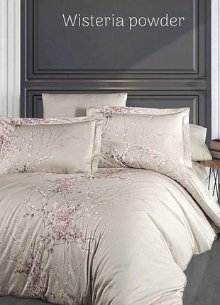 Постільна білизна issi home сатин люкс сімейний розмір wisteria powder