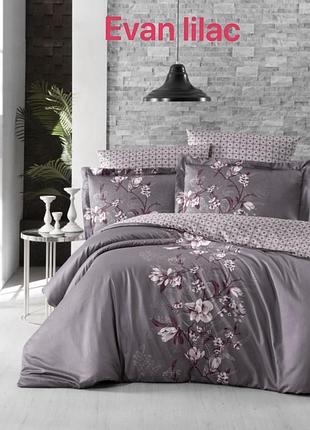 Постільна білизна issi home сатин люкс сімейний розмір evan lilac