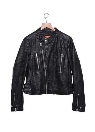 Стильна шкіряна куртка косуха superdry