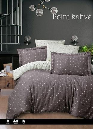 Постільна білизна issi home сатин люкс сімейний розмір point kahve