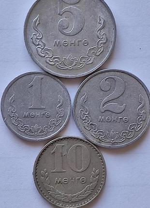 Лот, підбір монет монголії 4 штуки