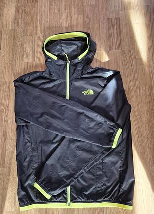Чоловіча вітрівка the north face wind cyclone hoodie чорна з салатовим