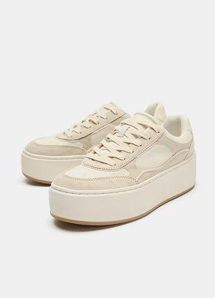 Кеди жіночі світлі на платформі zara new