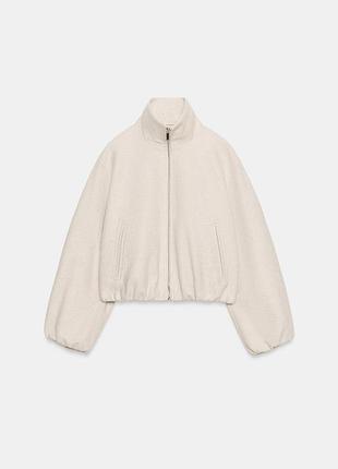 Куртка-бомбер женская бежевая soft zara new