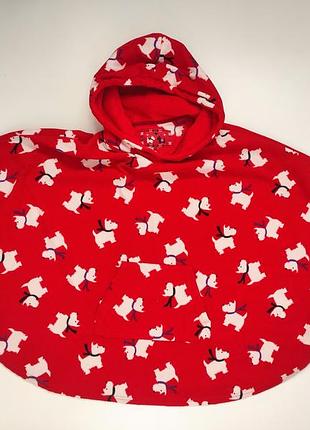 Пончо накидка тепла флисовая с капюшоном one size 4