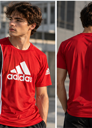 Чоловіча спортивна футболка adidas climacool — червоно-чорна