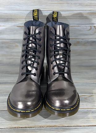 Dr. martens 1460 pascal metallic silver оригинальные ботинки 3
