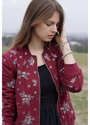 Бомбер с вышивкой zara , р.м 2