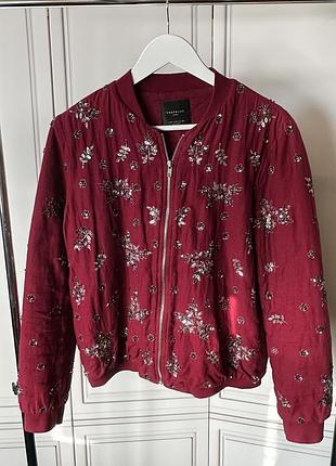 Бомбер с вышивкой zara , р.м 3