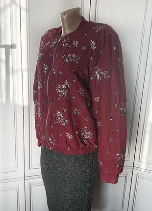 Бомбер с вышивкой zara , р.м 7