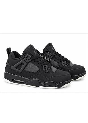 Кросівки дитячі nike air jordan 4 чорні розміри 33-38