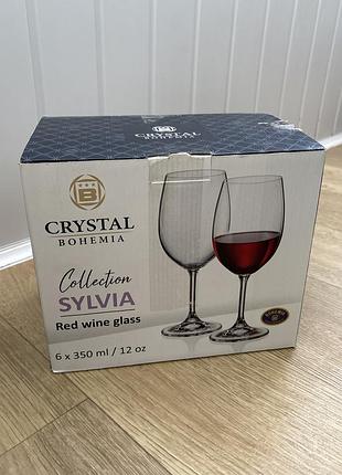 Келихи для вина crystal bohemia /collection sylvia 6x350 ml