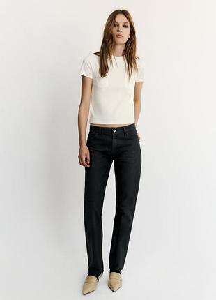 Футболка жіноча біла з круглим коміром zara new