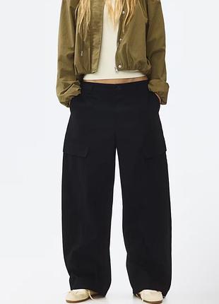 Черные карго брюки с карманами zara ✨✨✨✨✨✨✨✨✨✨✨✨