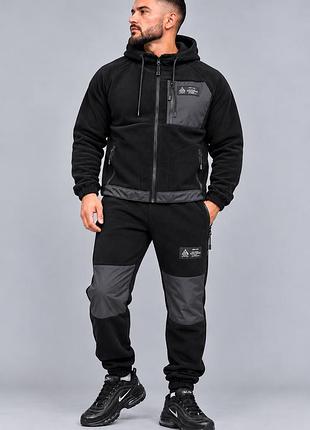 Чоловічий зимовий спортивний костюм nike acg polar fleece чорний теплий флісовий полар фліс