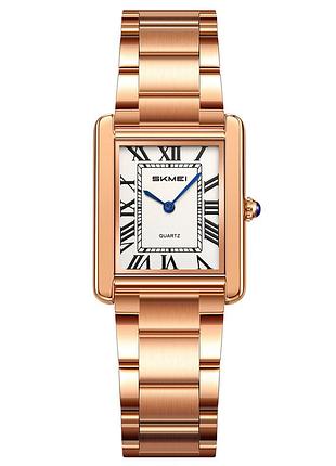 Жіночий годинник skmei 2735srg rose gold - steel з мінеральним склом та металевим браслетом
