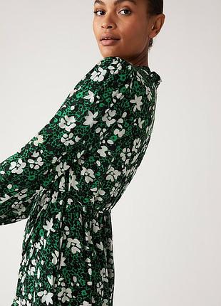 Вискозное миди платье m&amp;s в цветочный принт 5