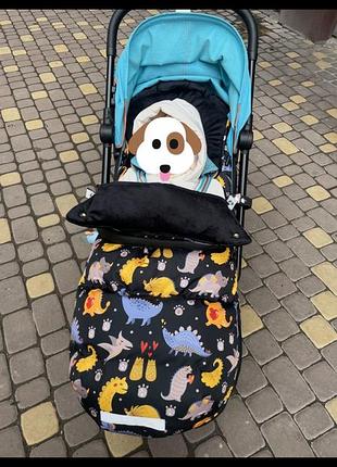 Зимовий футмуф конверт decoza moms у візок, «діно» 100х47 см