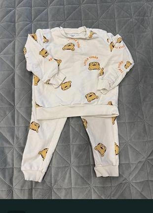 Дитячий костюм кофта+штани, «little tiger», р.92, двонитка