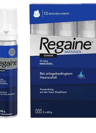 Пена против выпадения волос regaine männer schaum 5% для мужчин, 3x60мл бады!