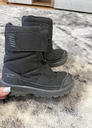 Чоботи дитячі зимові quechua sh100 warm чорні, розмір 29, устілка 19 см
