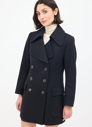 Чорне вовняне пальто-бушлат двобортне, бренд dries van noten жіноче розмір м