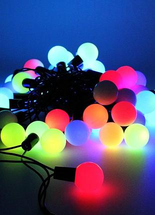 Гирлянда матовый шарик 80led 7м (флэш) rgb, новогодняя бахрама, светодиодная гирлянда, уличная гирлянда