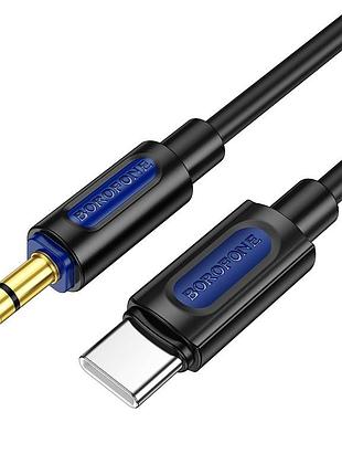Аудіокабель borofone bl20 type-c to 3.5mm male, silicone, 1m, black