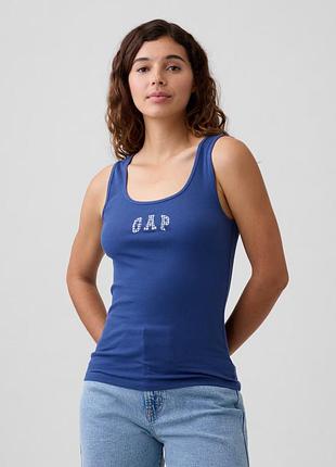 Женская майка в рубчик gap с логотипом