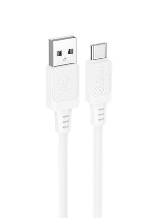Кабель borofone bx115 lotto silicone charging data cable type-c white