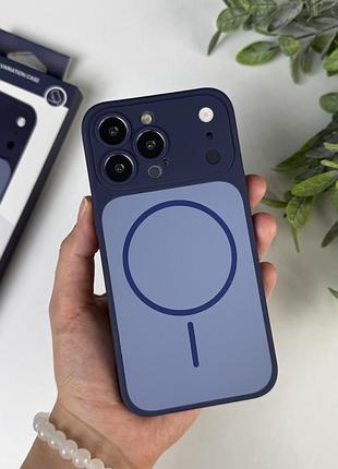 Чехол silicone case для iphone 13 pro в стилі айфон 17 темно-синий (8)