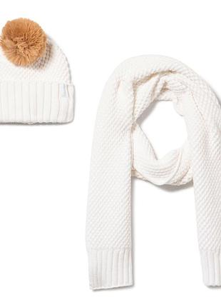Зимовий набір calvin klein шапка з помпоном і шарфом