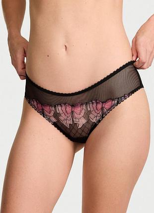 Сітчасті трусики чики victoria's secret з вишивкою