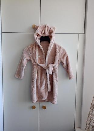Халат для дівчаток george tiny tatty teddy плюшевий рожевий 18-24 міс (86-92 см)