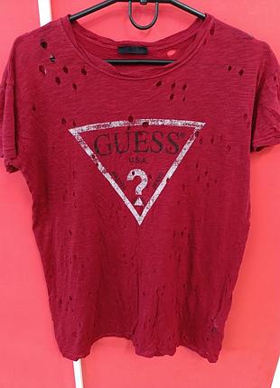 Футболка з перфорацією guess (l) оригінал!