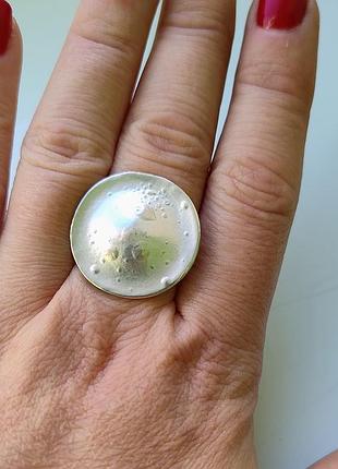 Массивная акцентная кольца «полный месяц» / текстурное круглое кольцо (регулируемый размер)