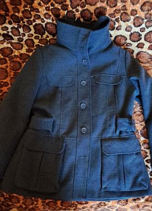 Пальто жіноче h&m вовняне графітове eur 44