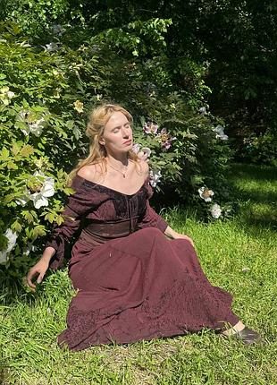 Казкова довга середньовічна сукня  bäres фотосесія карнавал принцеса