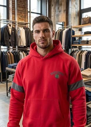 🧥 чоловіче брендове червоне худі east coast 36 | розмір xl-xxl (оверсайз)