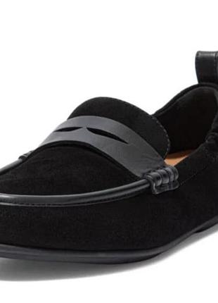 Замшевые лоферы fitflop allegro suede penny loafers