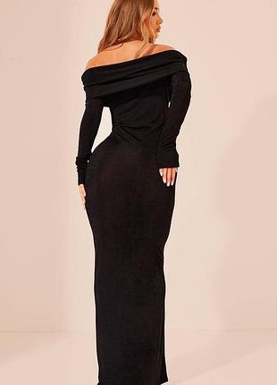 Чорна нова довга сукня prettyllittlething 8