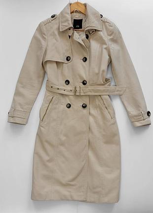 Жіночий класичний тренч river island бежевий бавовняний розмір xs
