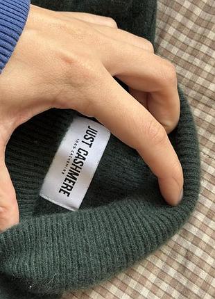 Светр жіночий just cashmere кашеміровий темно зелений  xs-s
