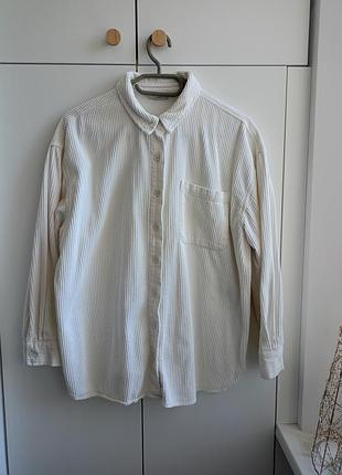 Жіноча сорочка george вельветова молочного кольору (uk 18 / xl-xxl)